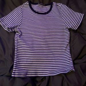 Brandy Melville blue striped crop top